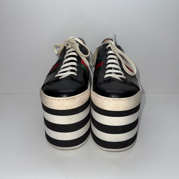 Gucci Authentic Peggy Leather Platform Sneakers - Picture 4 of 7